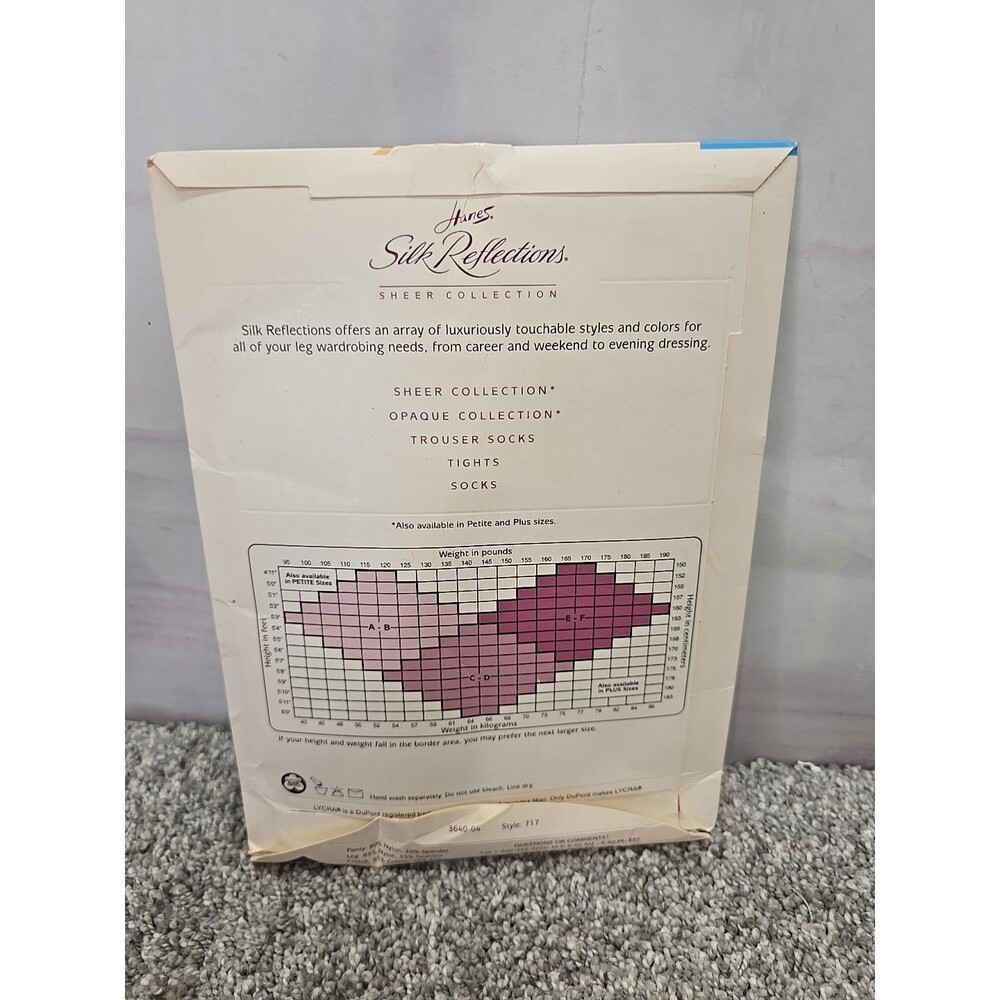 NOS Vintage Hanes Silk Reflections Sheer Collection 717 Size AB Barely There - Picture 5 of 7